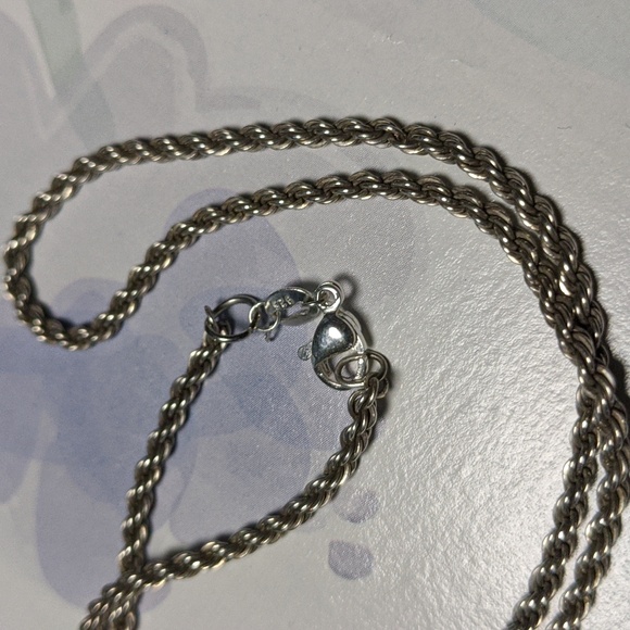 925 necklace silver chain stamped 17" Italy - Picture 2 of 4